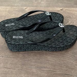 Michael Kors wedge flip flop size 9